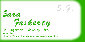 sara faskerty business card