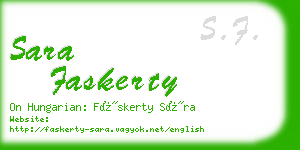 sara faskerty business card